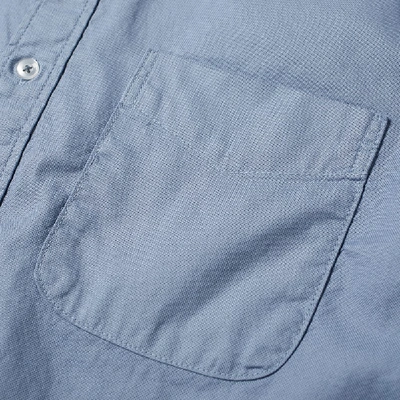 Shop Save Khaki Garment Dyed Button Down Oxford Shirt In Blue