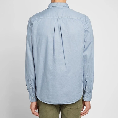 Shop Save Khaki Garment Dyed Button Down Oxford Shirt In Blue