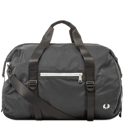 Shop Fred Perry Authentic Roll Top Barrel Bag In Black