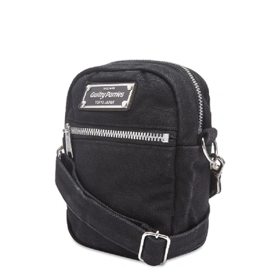 Shop Wacko Maria Washed Canvas Shoulder Bag In Black