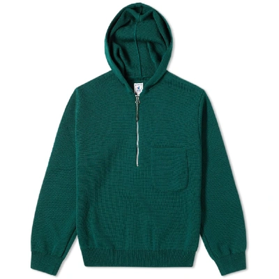 Cosmo Half Zip Hooded Sweat In Green