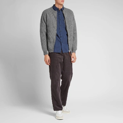 Shop Albam Zipped  Ribbed Crew In Grey