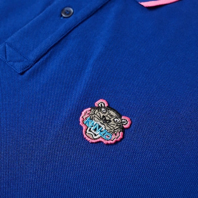 Shop Kenzo Tiger Crest Polo In Blue