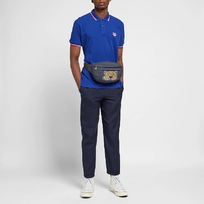 Shop Kenzo Tiger Crest Polo In Blue