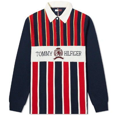 Shop Tommy Hilfiger Hilfiger Collection Crest Rugby Shirt In Blue