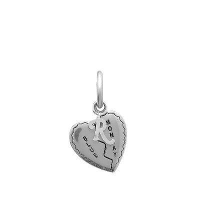 Shop Raf Simons Broken Heart Charm In Silver