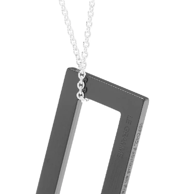 Shop Le Gramme Ceramic Pendant Necklace In Silver