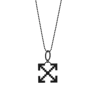 Shop Off-white Pixel Arrows Necklace In Black