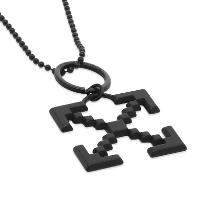 Shop Off-white Pixel Arrows Necklace In Black