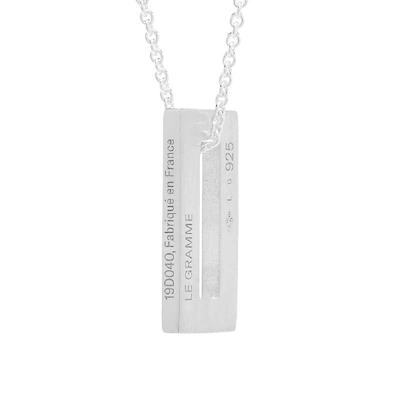 Shop Le Gramme Small Rectangle Pendant Necklace In Silver