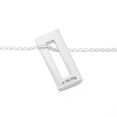 Shop Le Gramme Small Rectangle Pendant Necklace In Silver