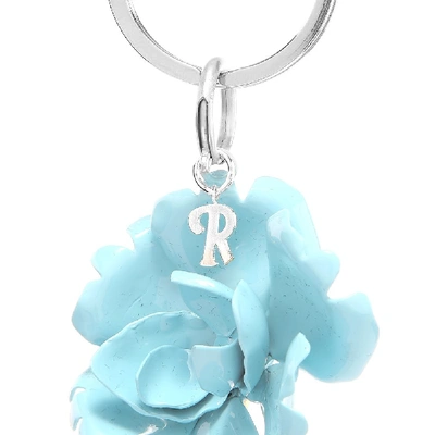 Shop Raf Simons Rose Keyring In Blue