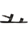Ancient Greek Sandals Black Leather Clio Sandals