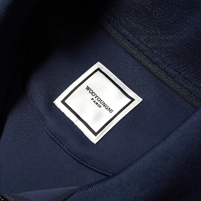 Shop Wooyoungmi Quarter Zip Logo Track Jacket In Blue