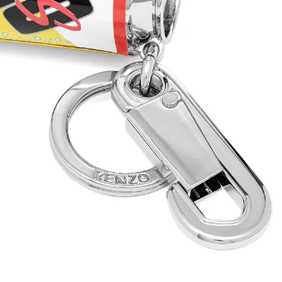 Shop Kenzo Runway Can Keyring In Silver