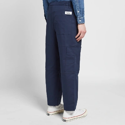 Shop Kenzo Tapered Cropped Cargo Pant In Blue