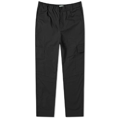 Shop Kenzo Tapered Cropped Cargo Pant In Black