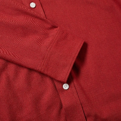 Shop Kenzo Button Down Twill Oxford Shirt In Red