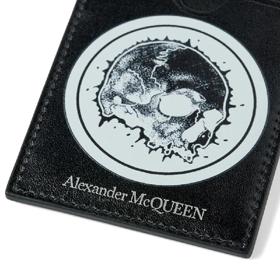 Shop Alexander Mcqueen Skull Keychain Card Holder In Black