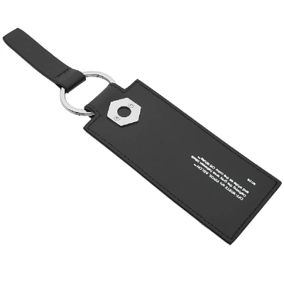 Shop Off-white Leather Diagionals Keys Holder In Black