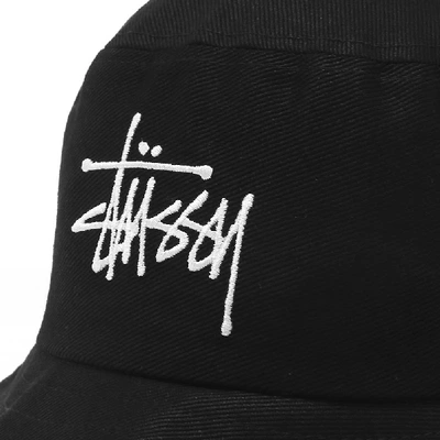 Shop Stussy Big Logo Bucket Hat In Black