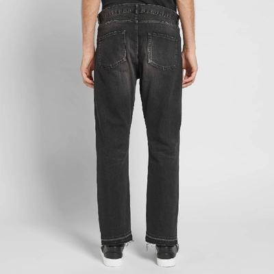 Shop Saint Laurent Straight Fit Cropped Jean In Black