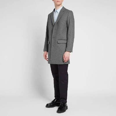 Shop Apc A.p.c. Wool Chesterfield Coat In Grey
