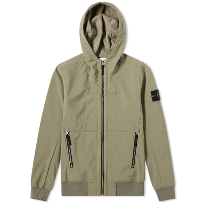 Stone Island Soft Shell-r Hooded Jacket In Green | ModeSens