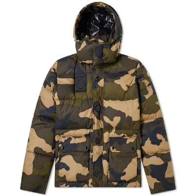 Shop Moncler Dary Camo Down Filled Jacket In Green