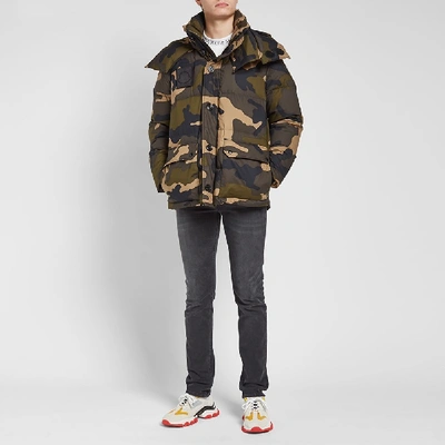 Shop Moncler Dary Camo Down Filled Jacket In Green