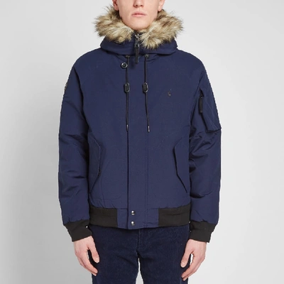 Shop Polo Ralph Lauren Faux Fur Trim Down Jacket In Blue