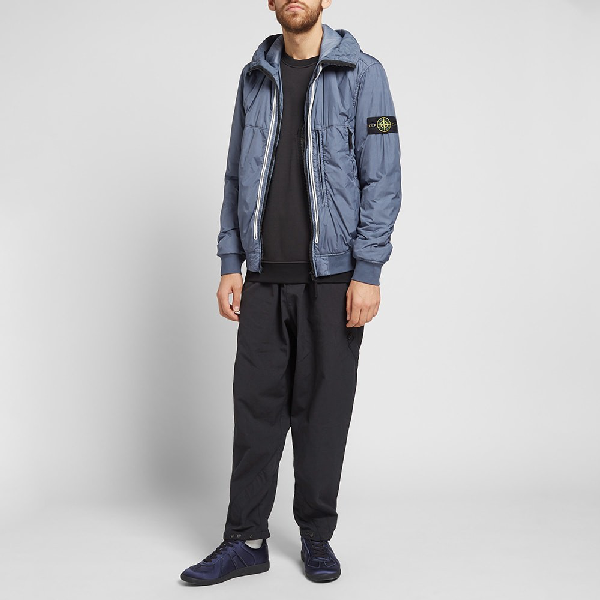 stone island garment dyed crinkle reps ny piping hooded jacket