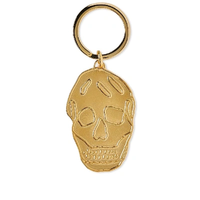 Shop Alexander Mcqueen Skull Keyring In Gold