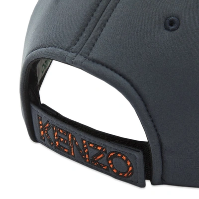 Shop Kenzo Tiger Embroidered Neoprene Cap In Grey