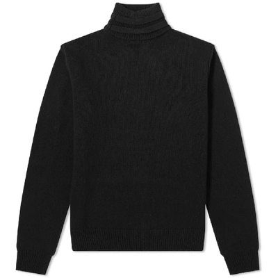 Shop Raf Simons Double Strap Roll Neck Knit In Black