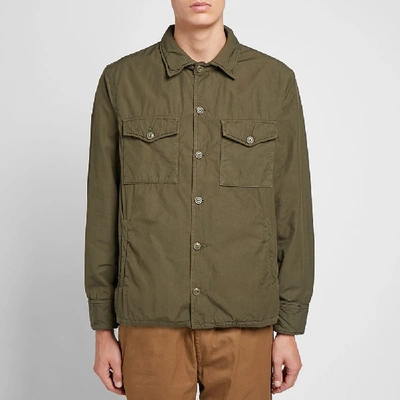 Shop Save Khaki Fleece Lined Shirt Jacket In Green