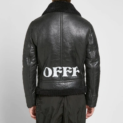 Shop Off-white Offf Shearling Jacket In Black
