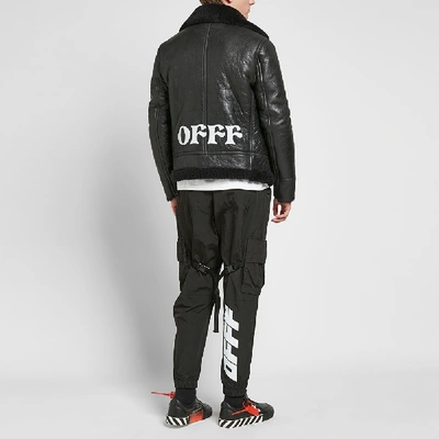 Shop Off-white Offf Shearling Jacket In Black