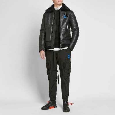 Shop Off-white Offf Shearling Jacket In Black