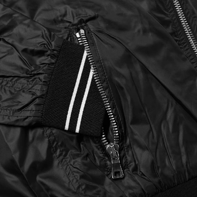 Shop Balmain Nylon Back Print Teddy Jacket In Black
