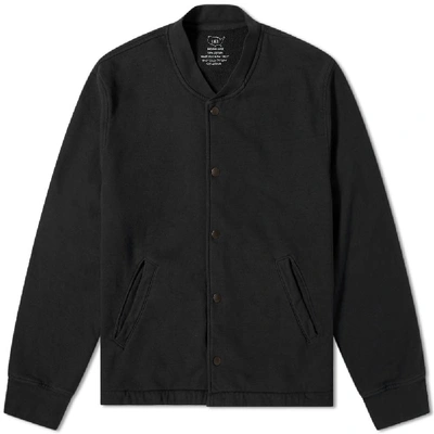 Shop Save Khaki French Terry Warm Up Bomber Jacket In Black