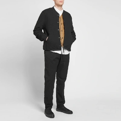 Shop Save Khaki French Terry Warm Up Bomber Jacket In Black