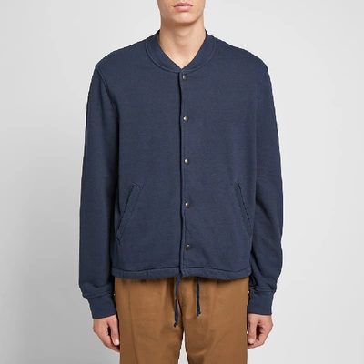 Shop Save Khaki French Terry Warm Up Bomber Jacket In Blue