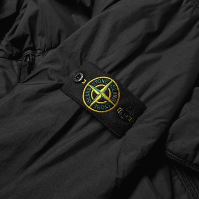 Shop Stone Island Garment Dyed Crinkle Reps Ny Piping Hooded Jacket In Black