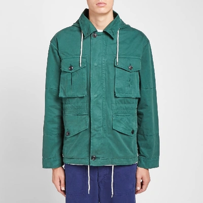 Shop Albam Hooded Field Jacket In Green