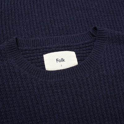Shop Folk Signal Chunky Crew Knit In Blue