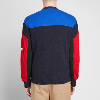 Shop Kenzo Felted Colour Block Knit In Multi
