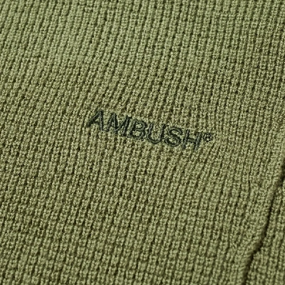 Shop Ambush Waffle Crew Knit In Green