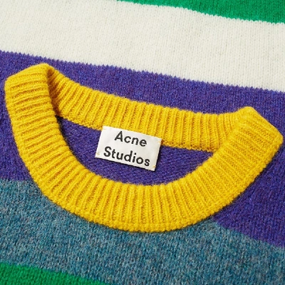 Shop Acne Studios Kai Seasonal Stripe Wool Knit In Green