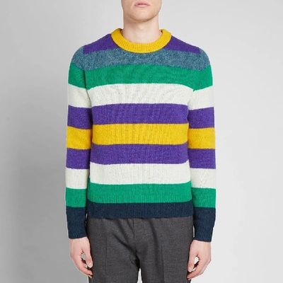 Shop Acne Studios Kai Seasonal Stripe Wool Knit In Green